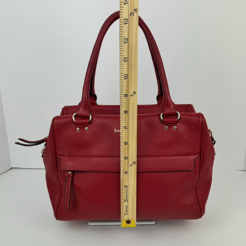 Kate Spade Red Pebbled Leather Satchel Handbag - Picture 10 of 15
